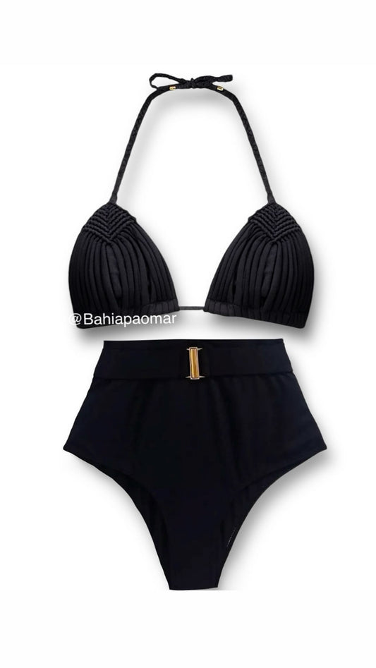 Top diamante macramé