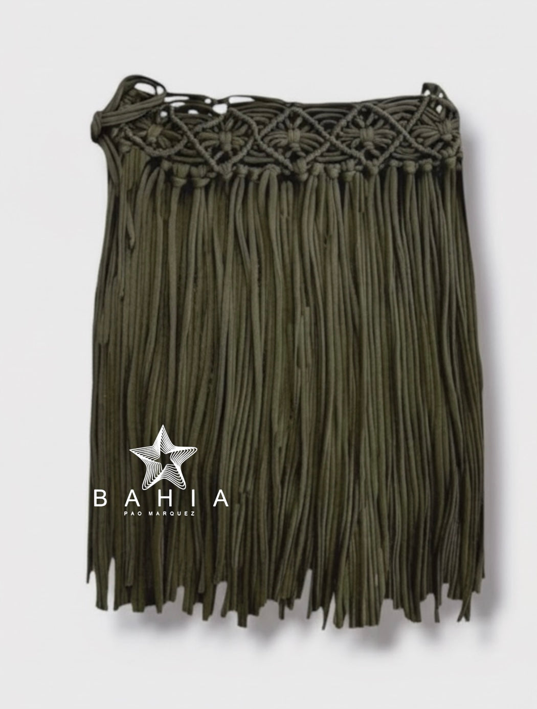 Falda corta macramé tiras
