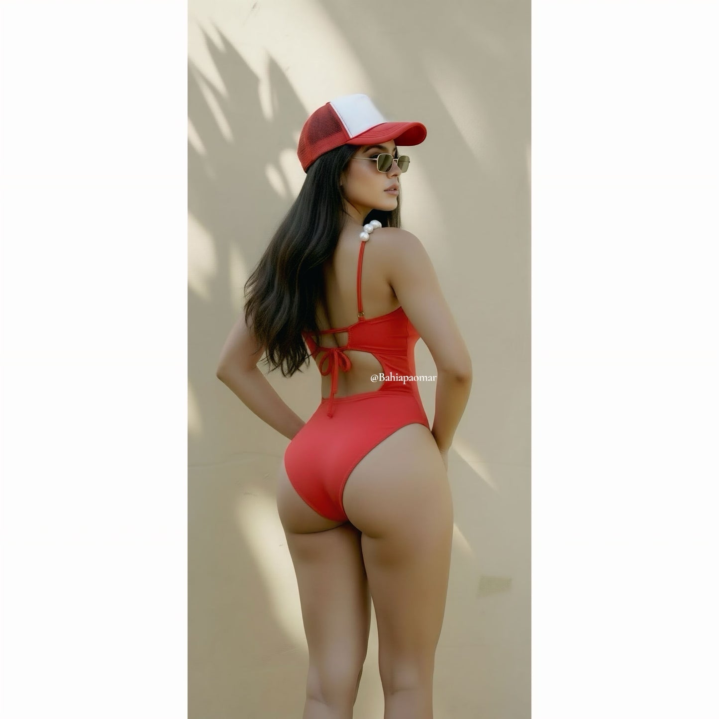 Enterizo Perlas Marina Rojas