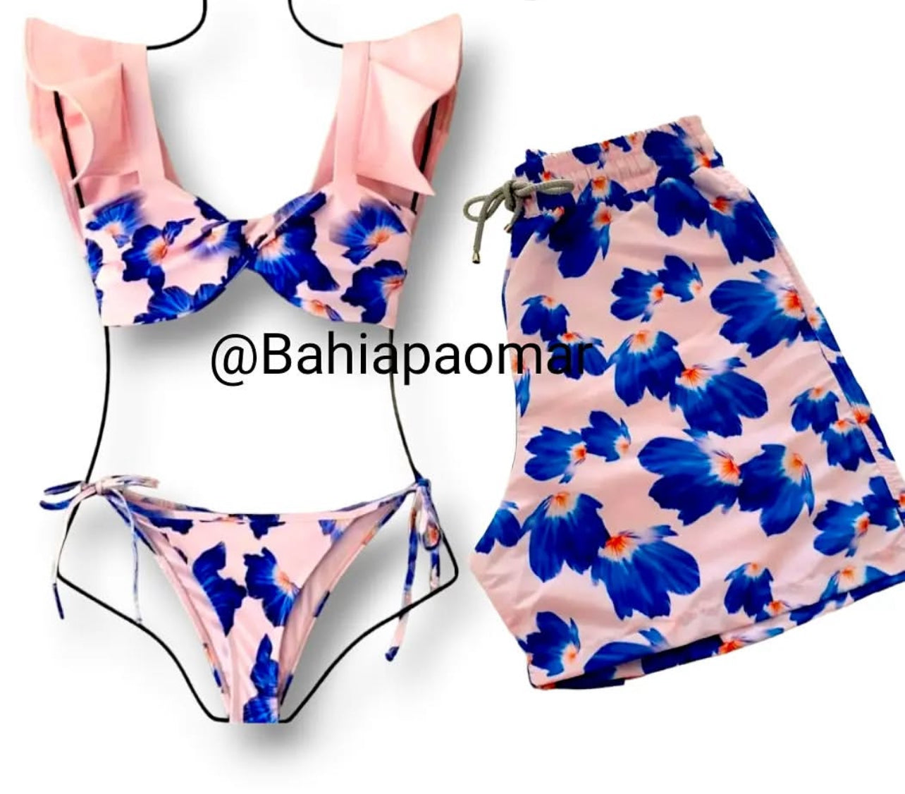 Bikini floral rosa