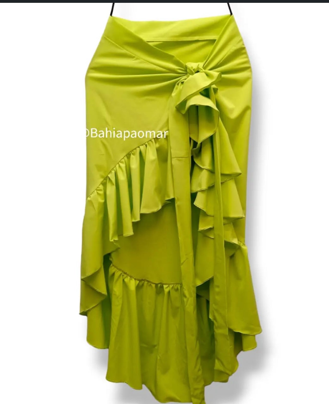 Falda Cascada pistacho