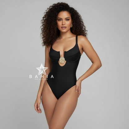 Vestido de Baño Black & Gold